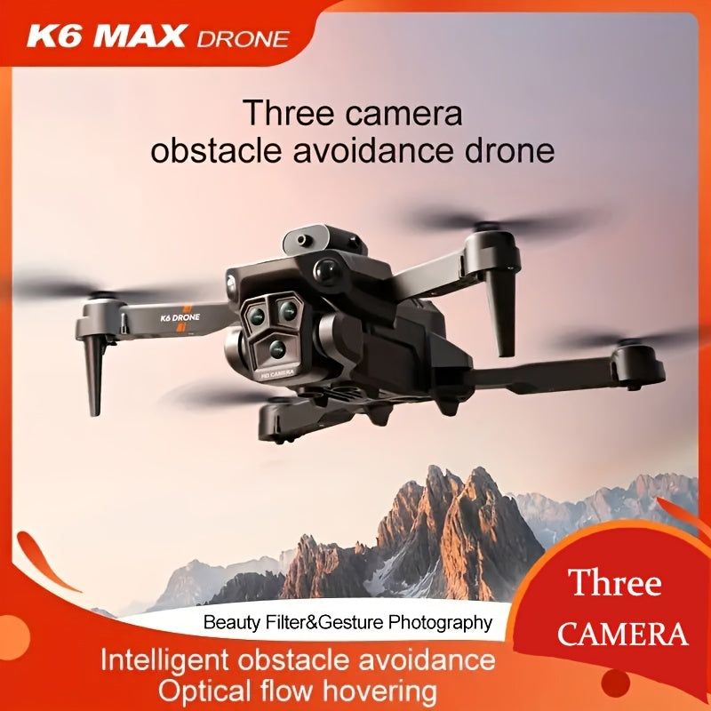K6 Max Foldable 5-Camera Drone: Beginner-Friendly, Customizable Routes, Obstacle Avoidance, Christmas/Halloween/Thanksgiving Gift
