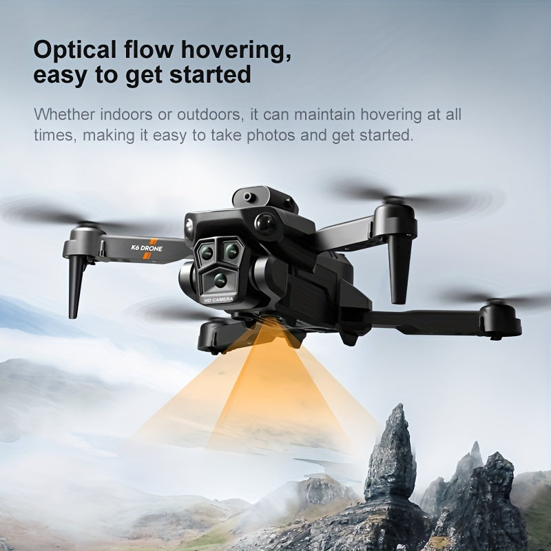 K6 Max Foldable 5-Camera Drone: Beginner-Friendly, Customizable Routes, Obstacle Avoidance, Christmas/Halloween/Thanksgiving Gift