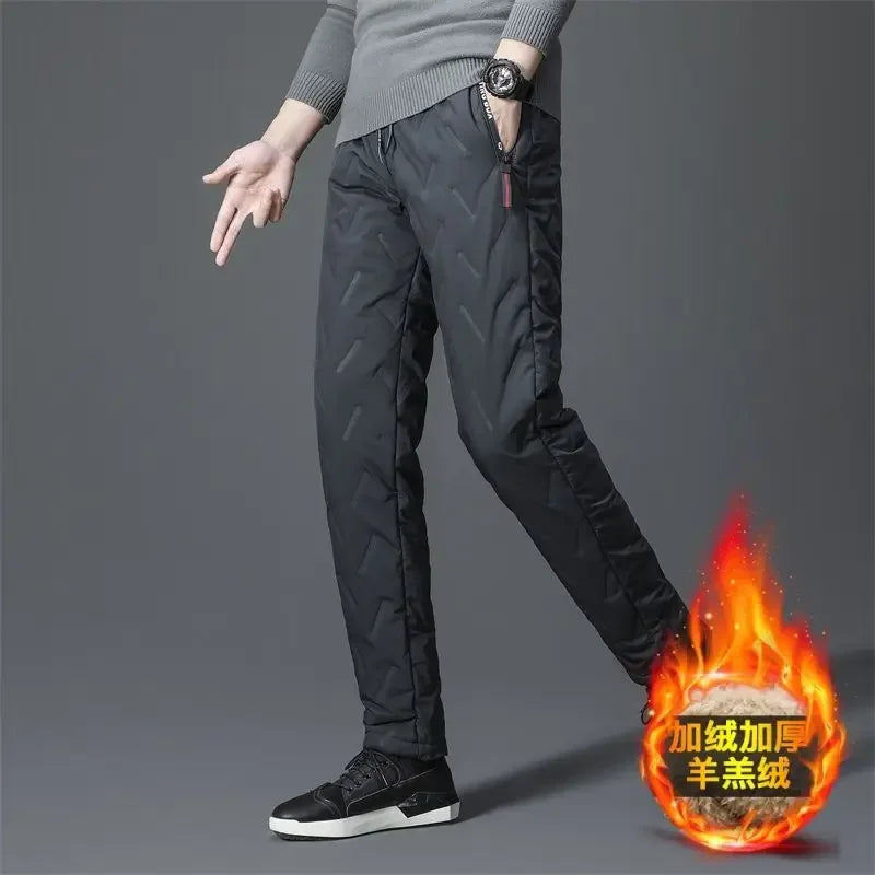 2023 Winter Lambswool Warm Pants Thicken Men Loose Jogger Fleece Pants Casual Long Track Windproof Waterproof Thermal Trousers