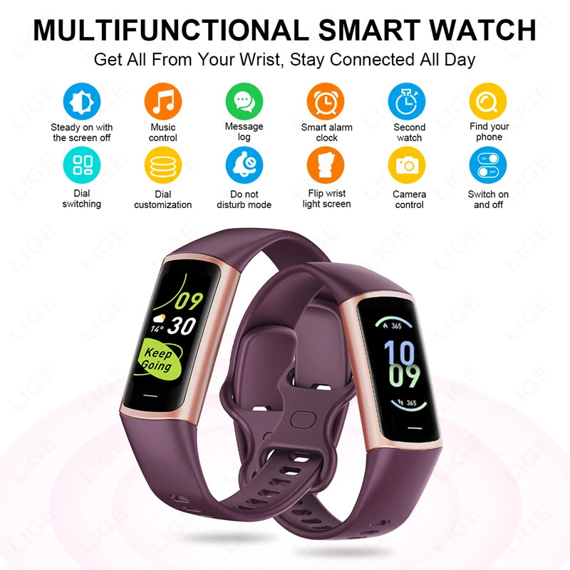 2025 Sport Smart Bracelet Fitness Tracker For Man Women Band Waterproof Connected Phone Tracker Men Smart Watch For Android ios