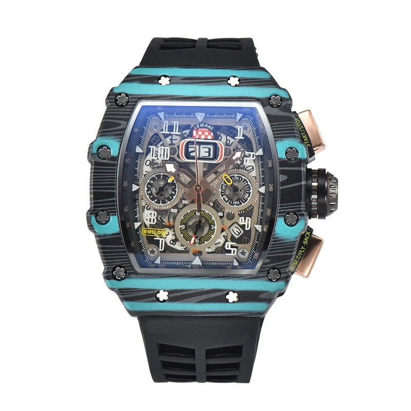 New generation sports hollow design business watch modern sports machinery wind quartz small three-disc craft watch