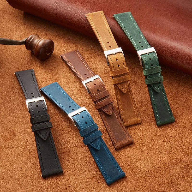 Vintage Watch Strap Quick Release 18mm 19mm 20mm 21mm 22mm Cowhide Watchband Smart Watch Strap Accessories BraceletZ106