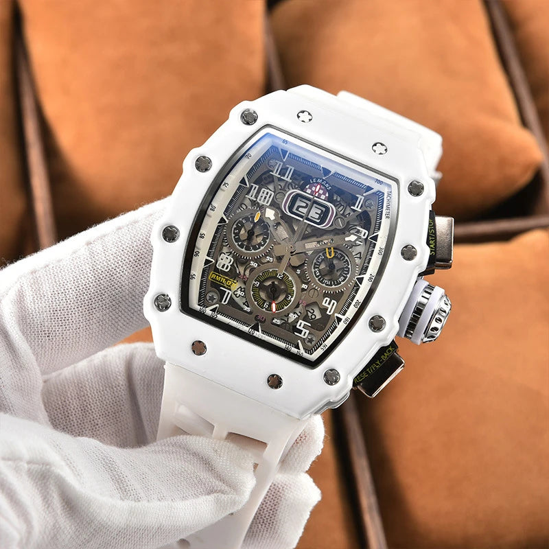 New generation sports hollow design business watch modern sports machinery wind quartz small three-disc craft watch