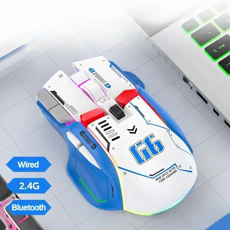 ZIYOULANG G6 Wireless Bluetooth Mouse 1200DPI RGB One-click Return Desktop Rechargeable Gaming Mouse Gamers Accessories