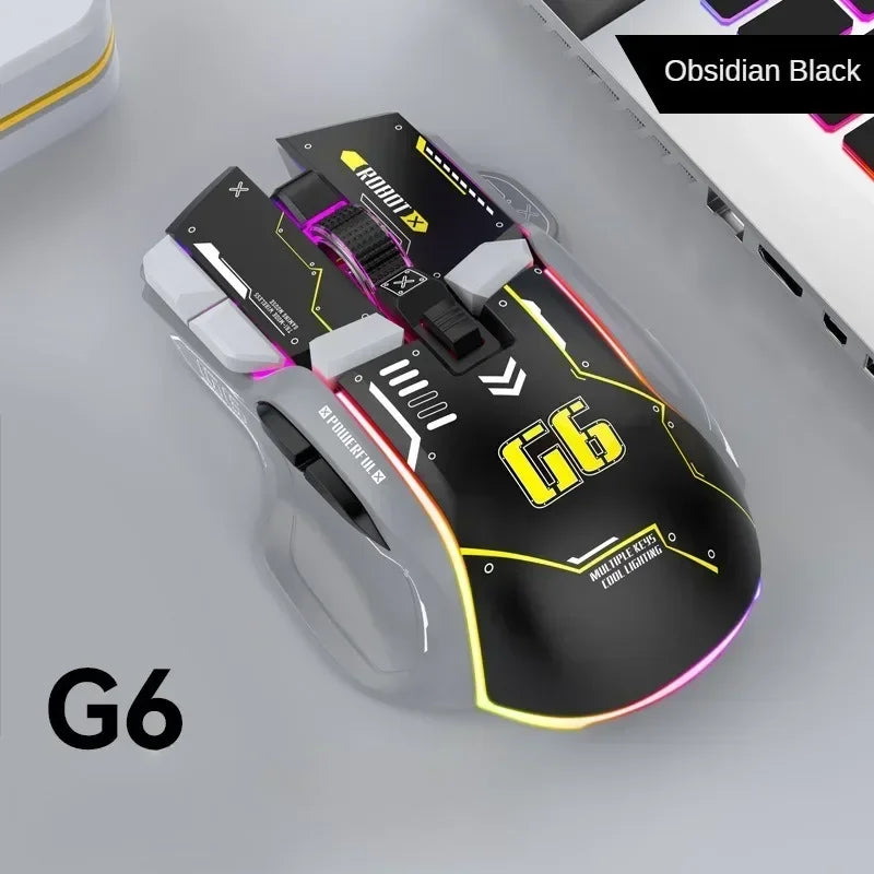 ZIYOULANG G6 Wireless Bluetooth Mouse 1200DPI RGB One-click Return Desktop Rechargeable Gaming Mouse Gamers Accessories