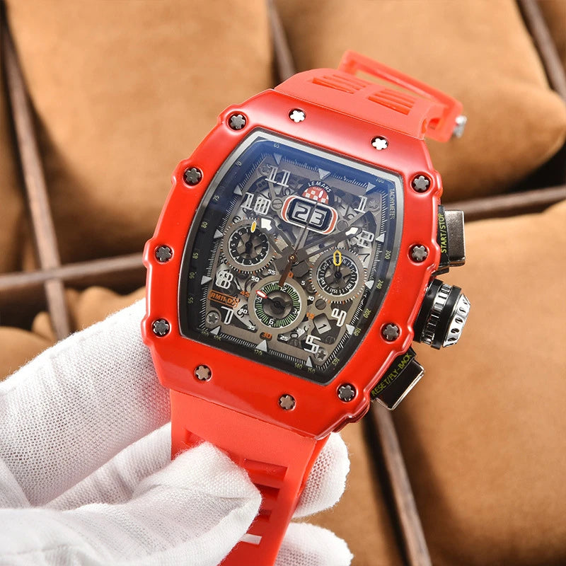 New generation sports hollow design business watch modern sports machinery wind quartz small three-disc craft watch