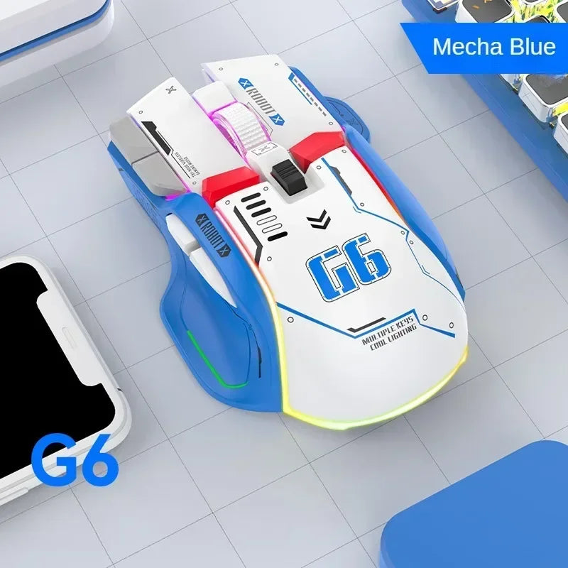 ZIYOULANG G6 Wireless Bluetooth Mouse 1200DPI RGB One-click Return Desktop Rechargeable Gaming Mouse Gamers Accessories