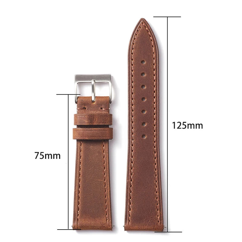 Vintage Watch Strap Quick Release 18mm 19mm 20mm 21mm 22mm Cowhide Watchband Smart Watch Strap Accessories BraceletZ106