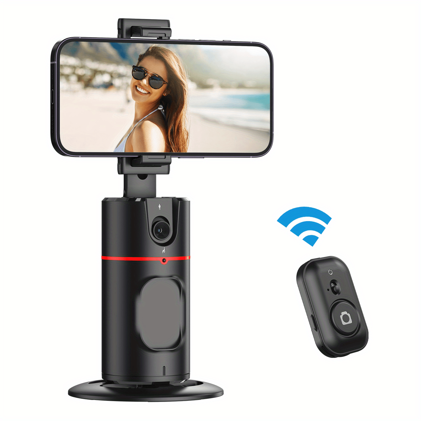 Auto Face Tracking Tripod, Auto Tracking Phone Holder, No App Required, 360° Rotation Face Body Phone Camera Mount Smart Shooting Phone Tracking Holder With Remote Gesture Control For Vlog, Streaming, Video