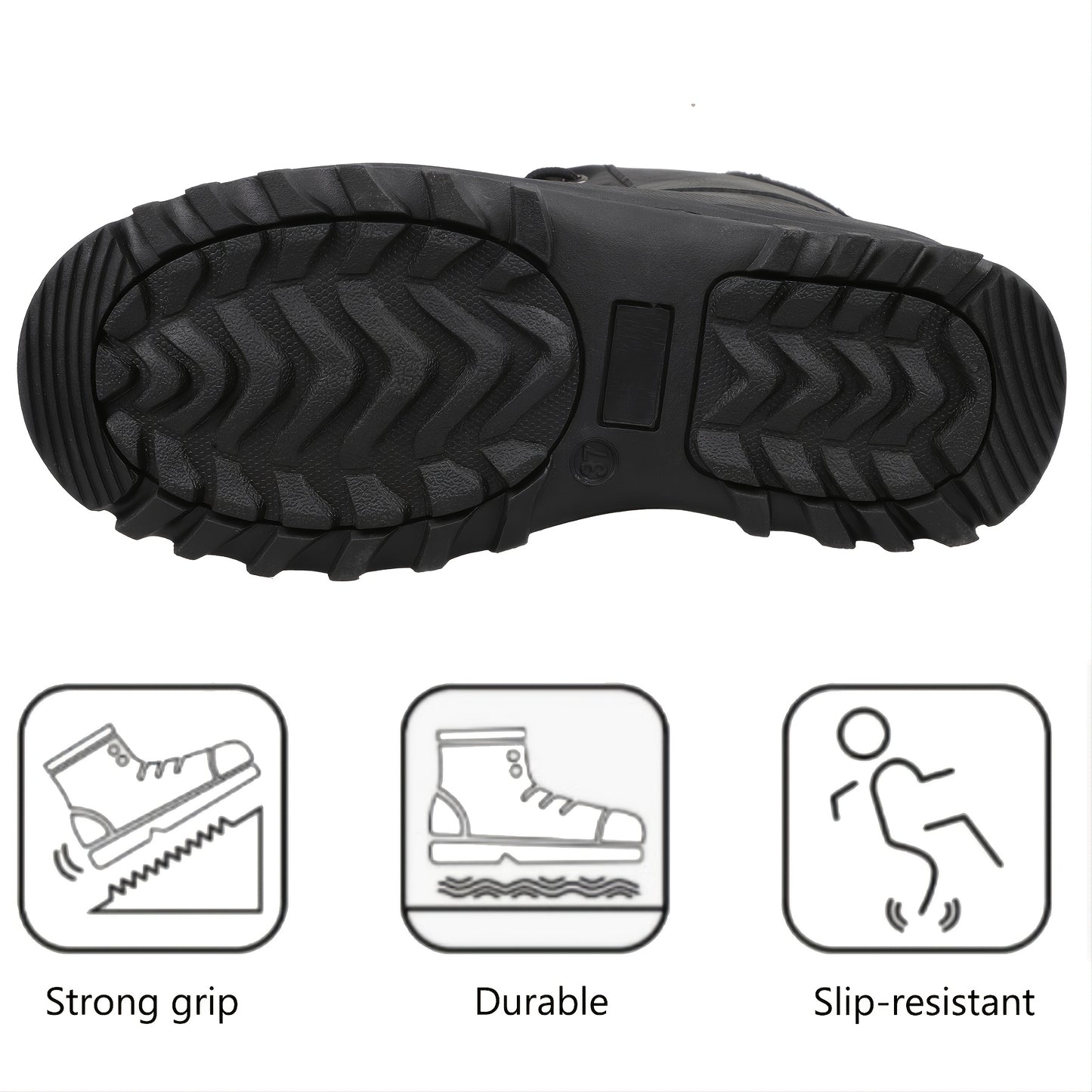 Men's High Quality Snow Boots - Warm Fleece Lined, Durable Non-Slip Traction Sole for Hiking, Trekking & Gardening - Ankle Support, Lace-Up Closure - Versatile All-Season Outdoor Footwear [Popular Choice