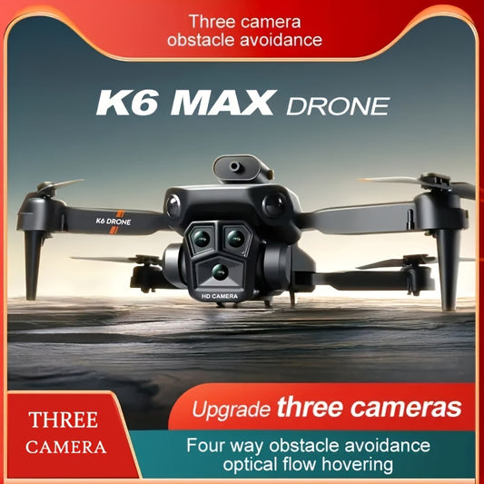 K6 Max Foldable 5-Camera Drone: Beginner-Friendly, Customizable Routes, Obstacle Avoidance, Christmas/Halloween/Thanksgiving Gift
