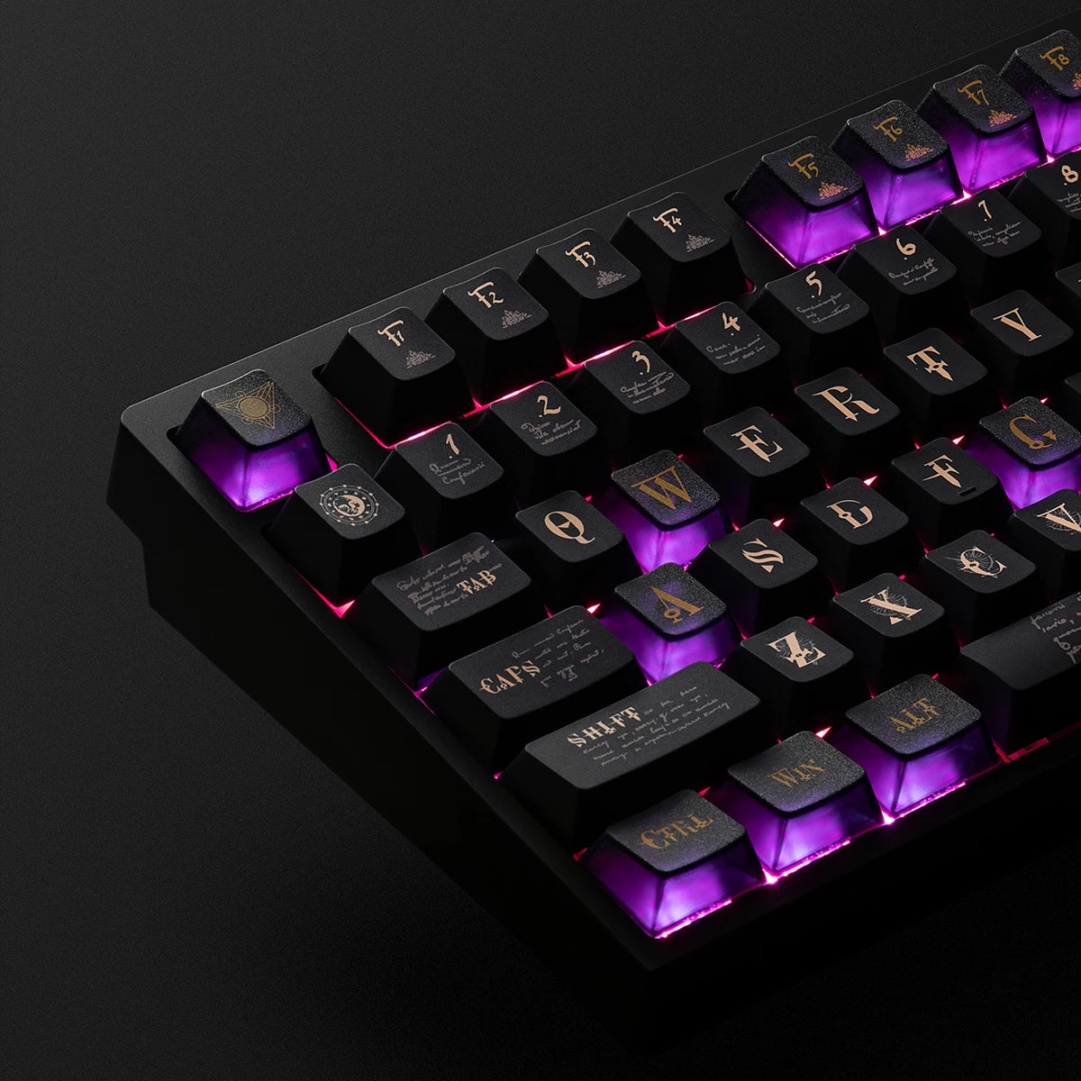 155 Keys Purple Clear Keycaps Cherry Profile Fog Translucent Keycaps Custom Shine Through Key Cap For MX Mechanical Keyboards