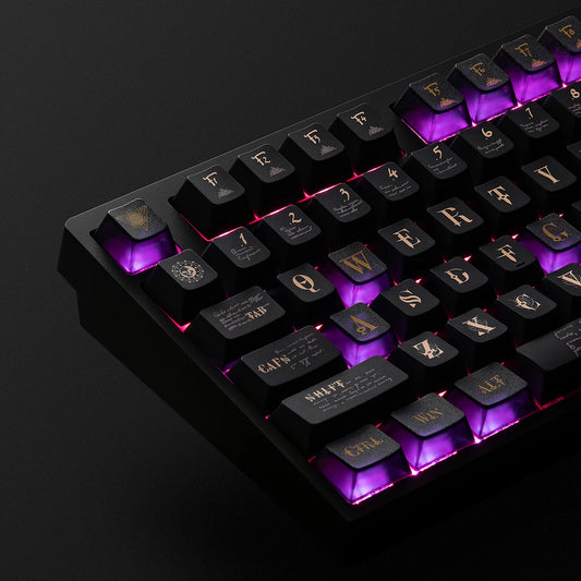 155 Keys Purple Clear Keycaps Cherry Profile Fog Translucent Keycaps Custom Shine Through Key Cap For MX Mechanical Keyboards