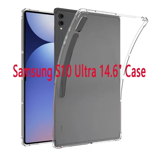 For Samsung Galaxy Tab S10 Ultra 14.6 inch 2024 Protective Case SM-X920 X926B Thickened Soft Airbag Clear Funda TPU Tablet Shell
