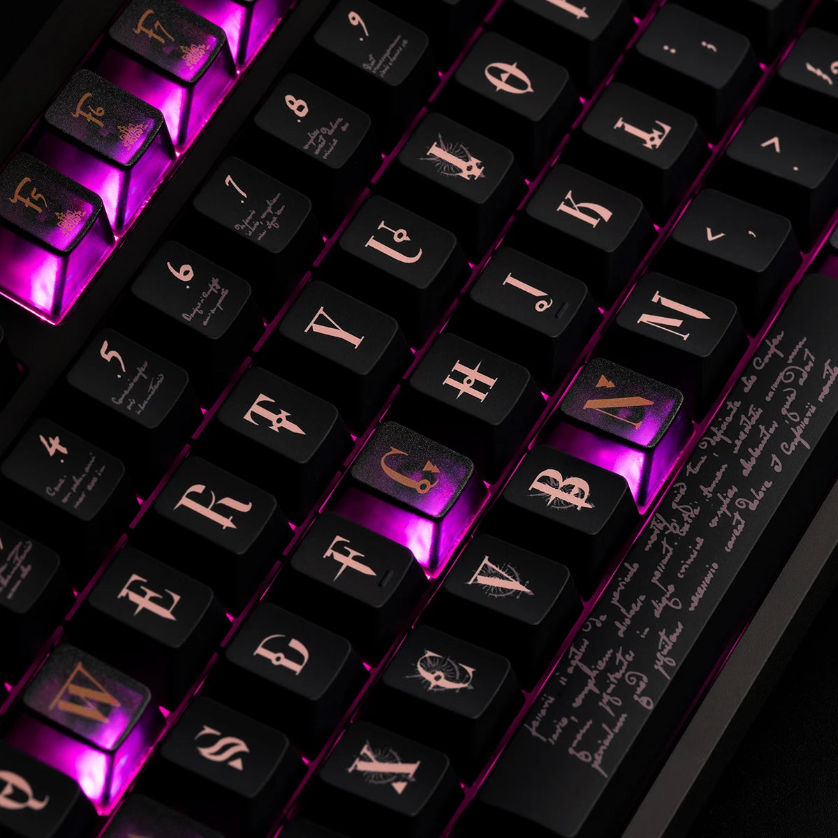 155 Keys Purple Clear Keycaps Cherry Profile Fog Translucent Keycaps Custom Shine Through Key Cap For MX Mechanical Keyboards