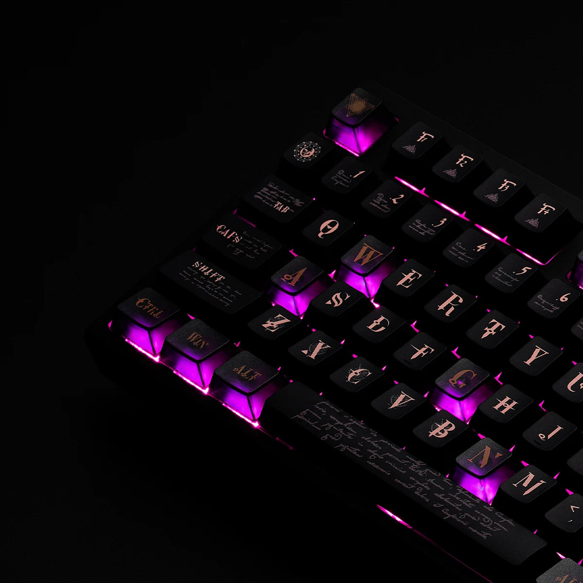 155 Keys Purple Clear Keycaps Cherry Profile Fog Translucent Keycaps Custom Shine Through Key Cap For MX Mechanical Keyboards