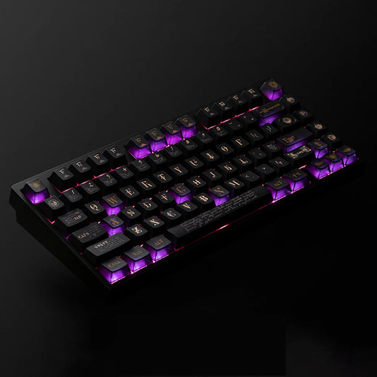 155 Keys Purple Clear Keycaps Cherry Profile Fog Translucent Keycaps Custom Shine Through Key Cap For MX Mechanical Keyboards