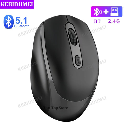 Dual Mode Bluetooth 5.1 Wireless Mouse 2.4G Wireless Mouse Rechargeable Mouse 1200 DPI Gaming Mouse For Macbook Tablet Laptop PC