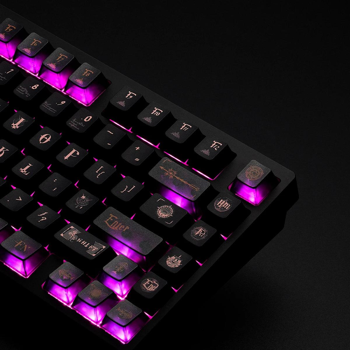 155 Keys Purple Clear Keycaps Cherry Profile Fog Translucent Keycaps Custom Shine Through Key Cap For MX Mechanical Keyboards