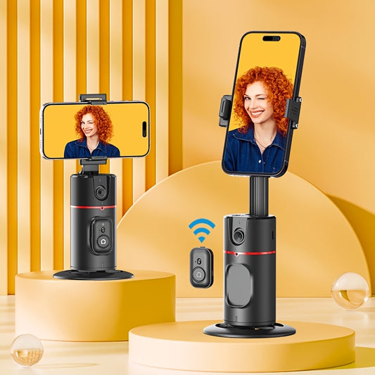 Auto Face Tracking Tripod, Auto Tracking Phone Holder, No App Required, 360° Rotation Face Body Phone Camera Mount Smart Shooting Phone Tracking Holder With Remote Gesture Control For Vlog, Streaming, Video